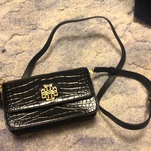 Tory Burch black crocodile bag